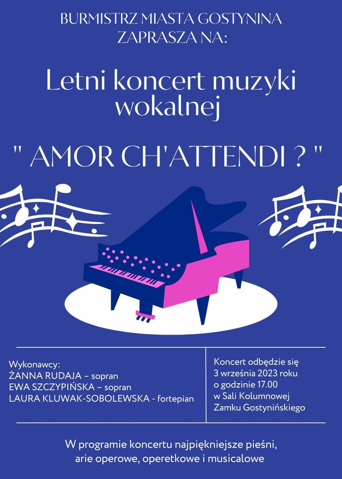 W niedzielę letni koncert muzyki wokalnej