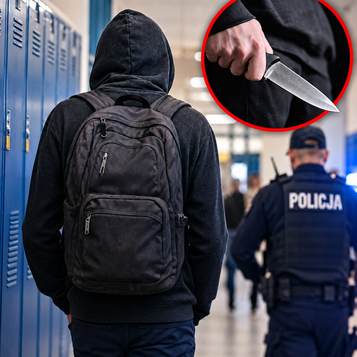 W Płocku 14-latek wszedł do szkoły z nożem