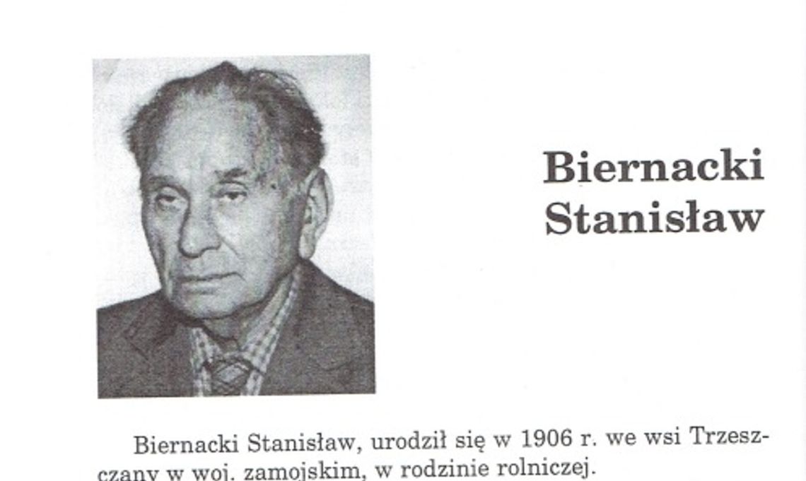 Wspomnienie o Stanisławie Biernackim w dwudziestą rocznicę śmierci