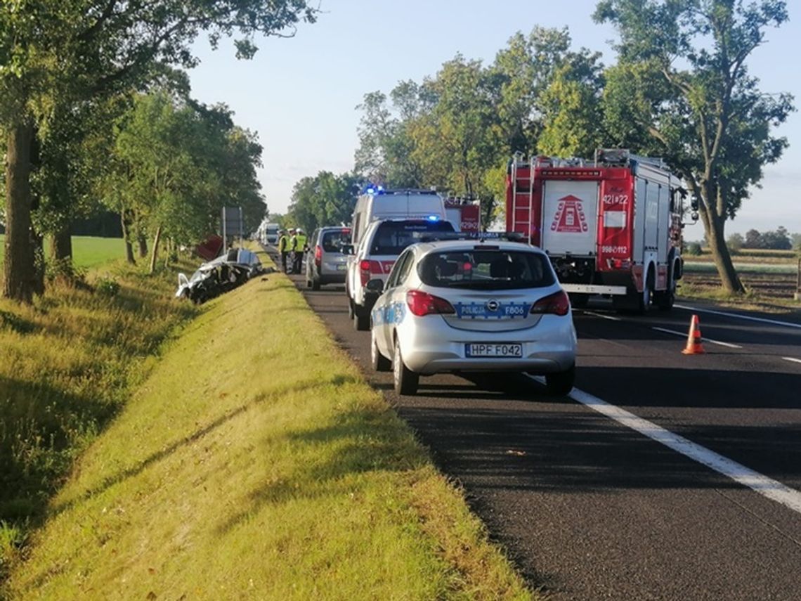 Wypadek na DK91 w Zalesiu