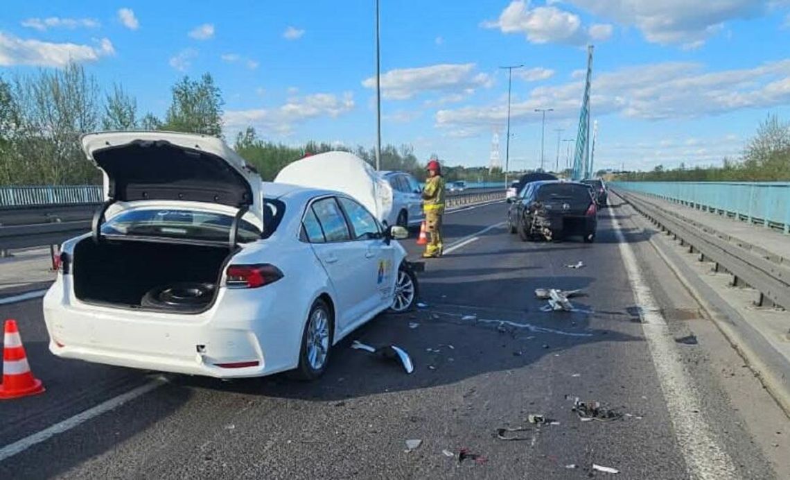 Wypadek na moście w Płocku