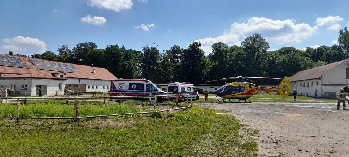 Wypadek podczas zawodów w Stadzie Ogierów w Łącku