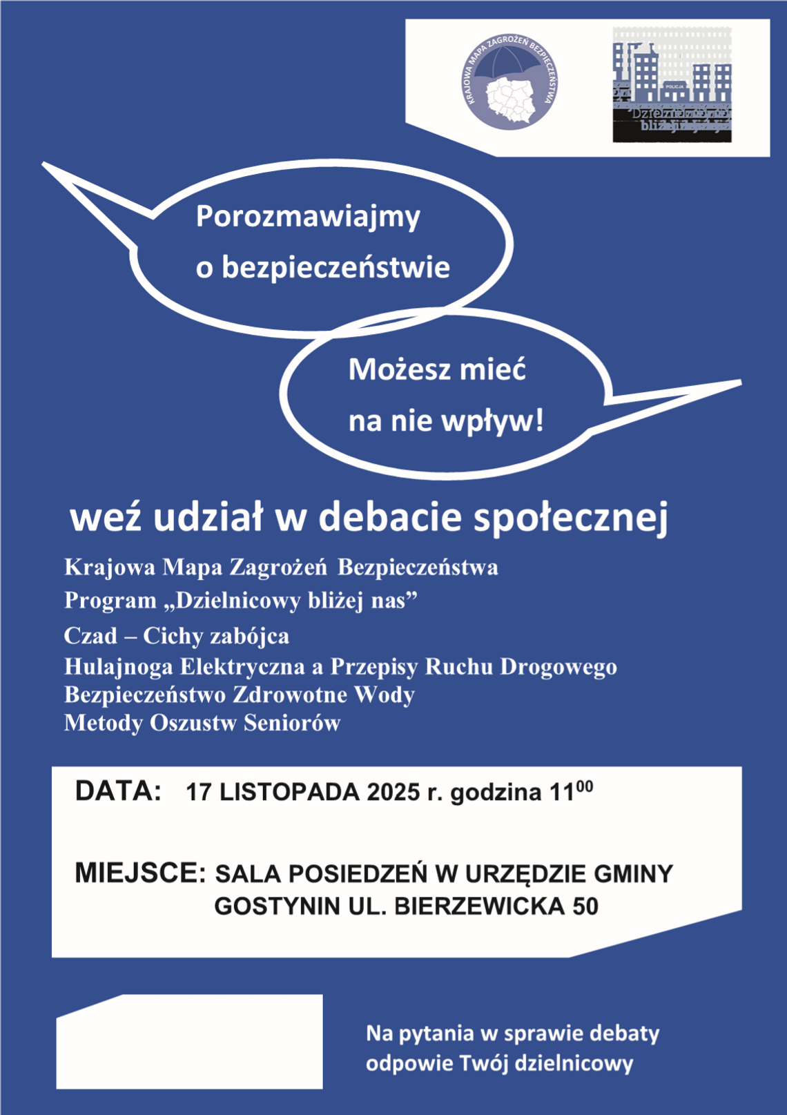 Zaproszenie na debatę gminną