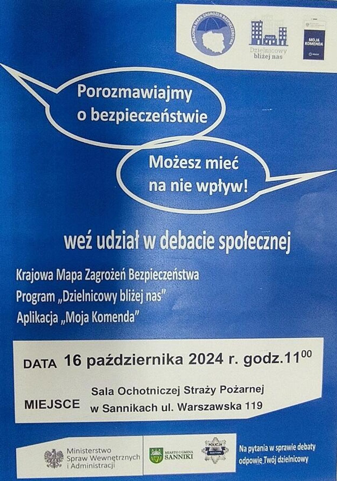 Zaproszenie na debatę gminną w Sannikach