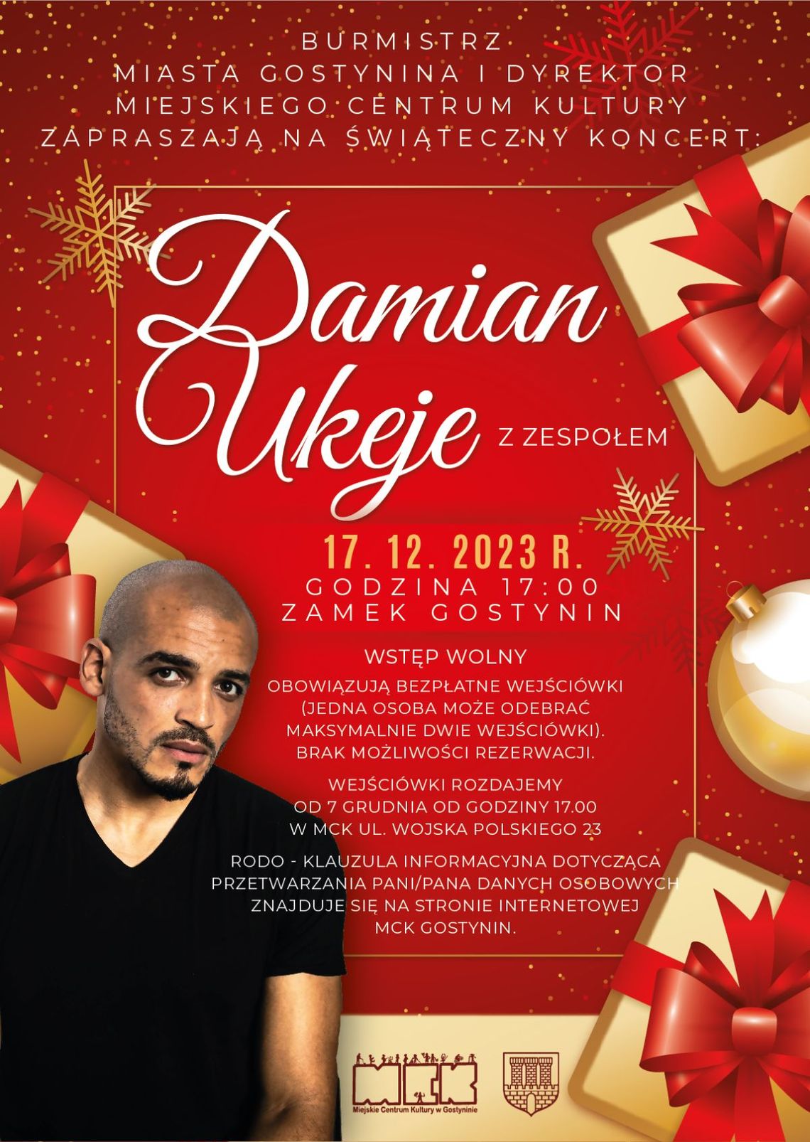 Zaproszenie na koncert Damiana Ukeje