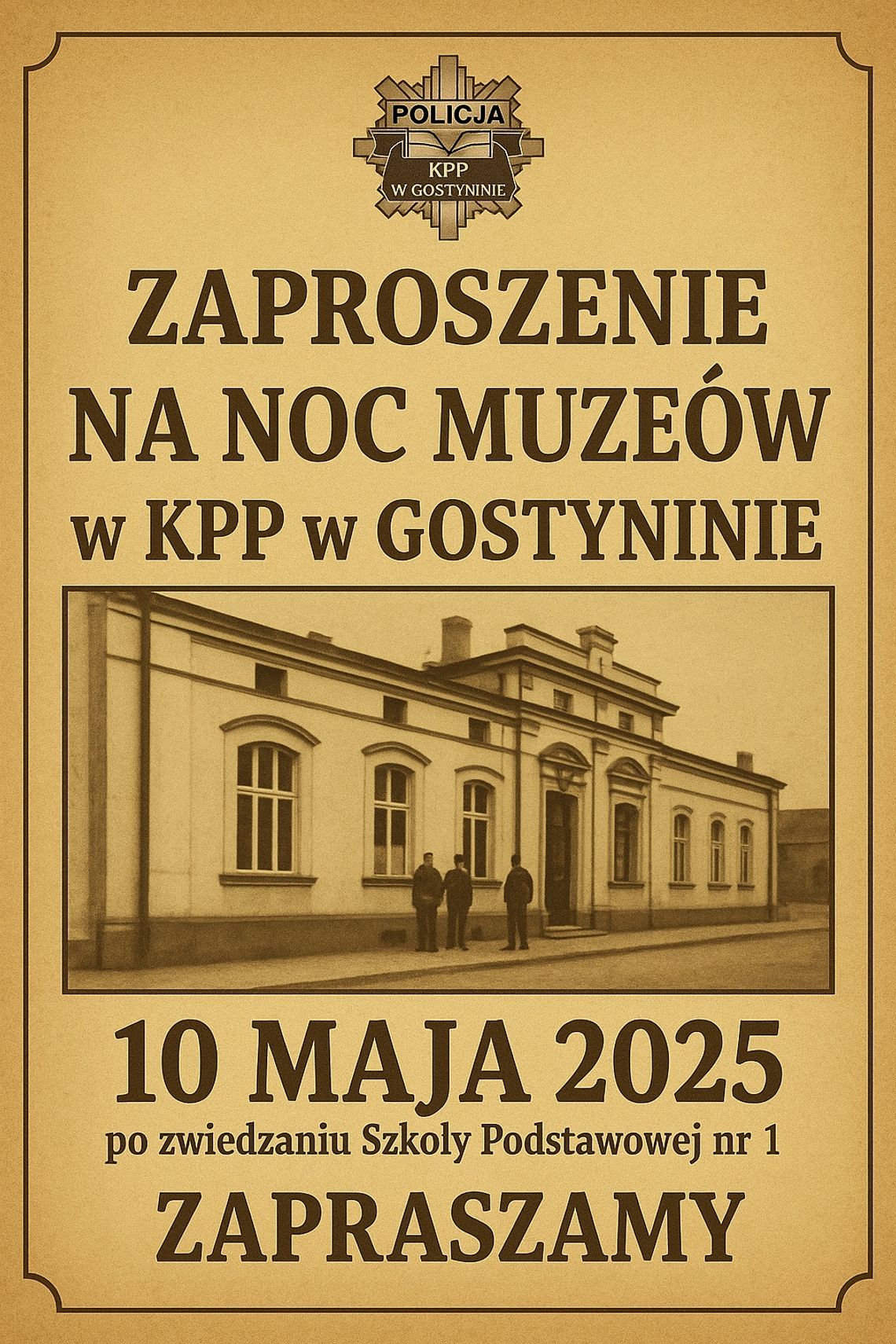 Zaproszenie na Noc Muzeów w Komendzie Powiatowej Policji w Gostyninie
