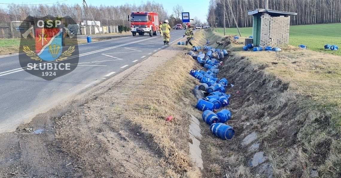 Kierowca przewoził blisko sto butli z gazem.