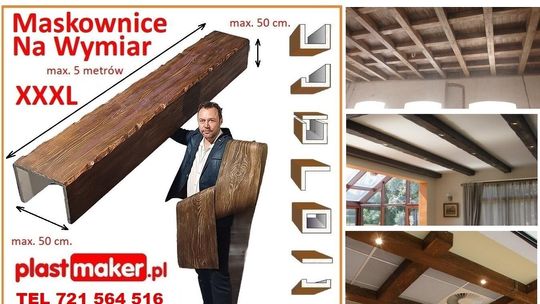 Belki dekoracyjne sufitowe, lamele, maskownice NA WYMIAR drewna faux wood elastyczna deska