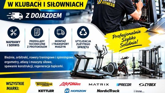 Naprawa maszyn siłowych i cardio w klubach fitness - z dojazdem