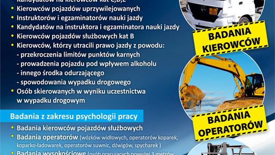 Psychotesty kierowców i operatorów