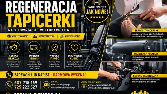 Regeneracja tapicerki na siłowniach, w klubach fitness i studiach treningowych, serwis sprzętu na si