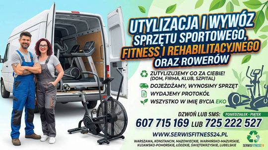 Serwis sprzętu na siłowni, jednostki wojskowe, szpitale, hotele, szkoły, serwis sprzętu sportowego