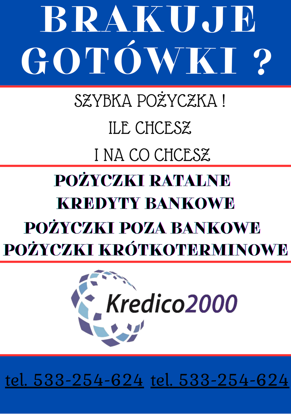 Brakuje gotówki ? Kredico2000