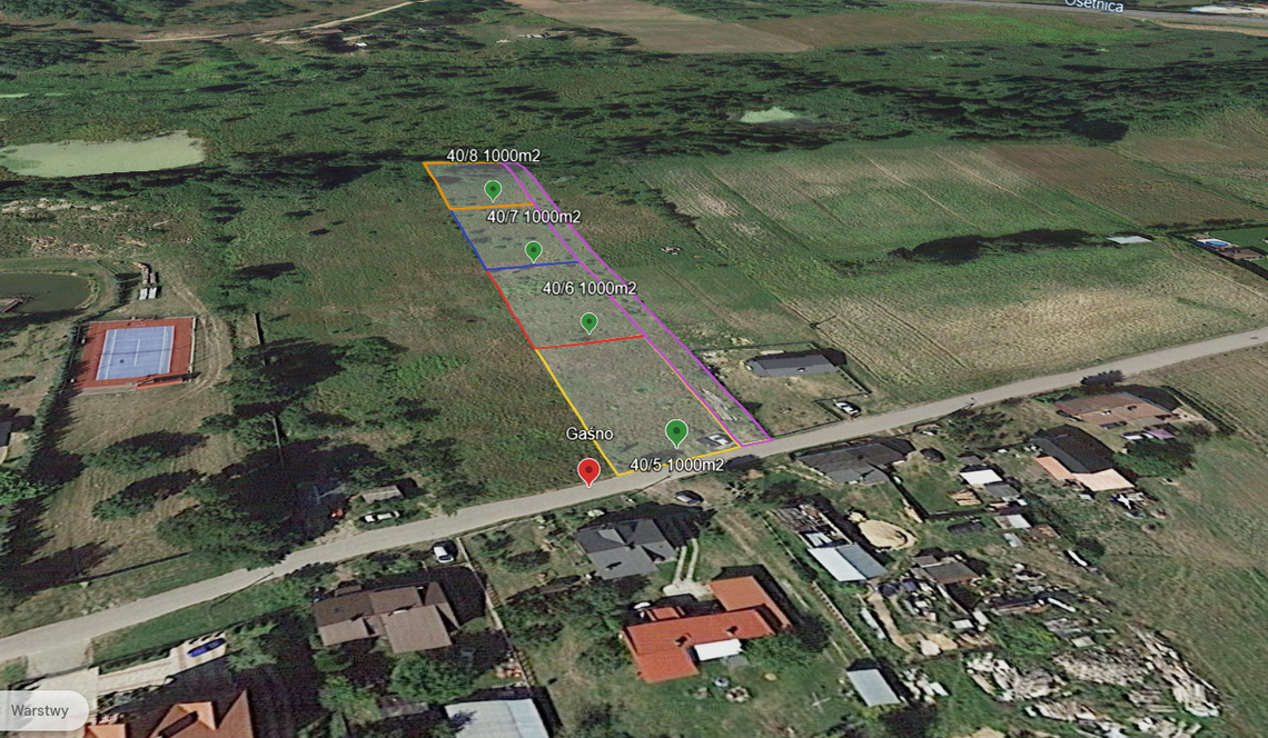 Gaśno działki budowlane 1000m2 Gaśno działki budowlane 1000m2