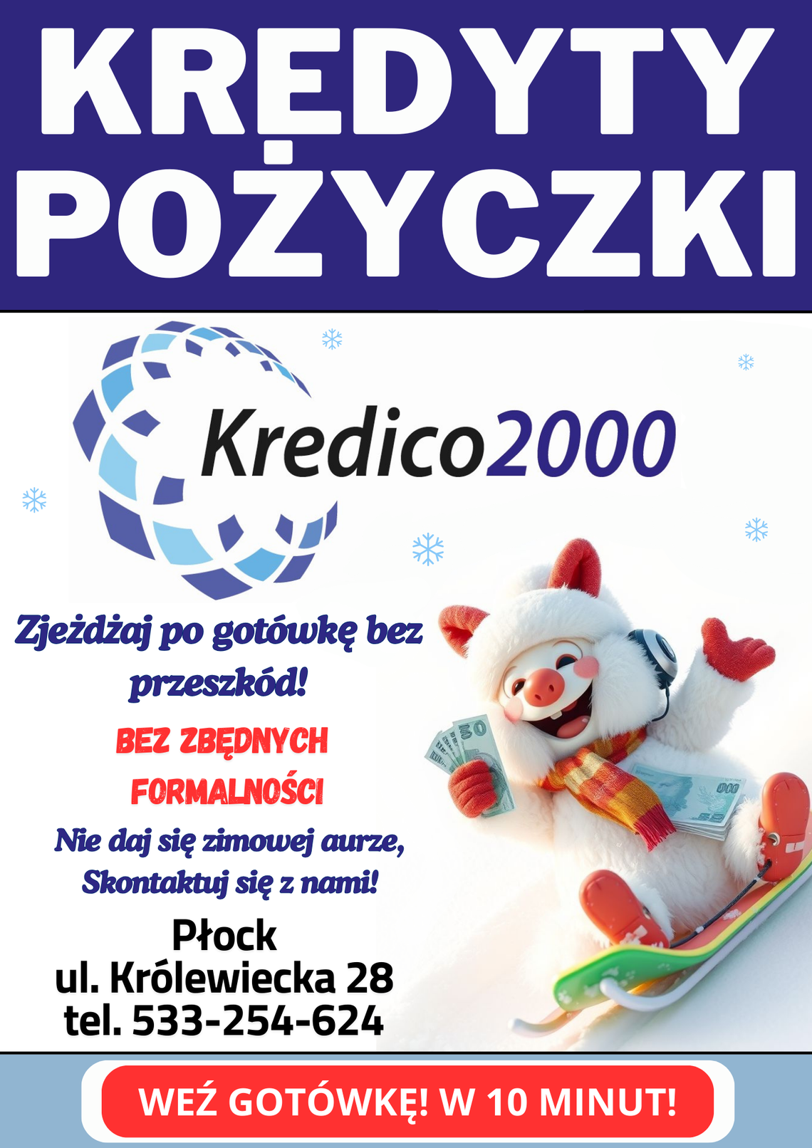 Gotówka bez zbędnych formalności w Kredico2000