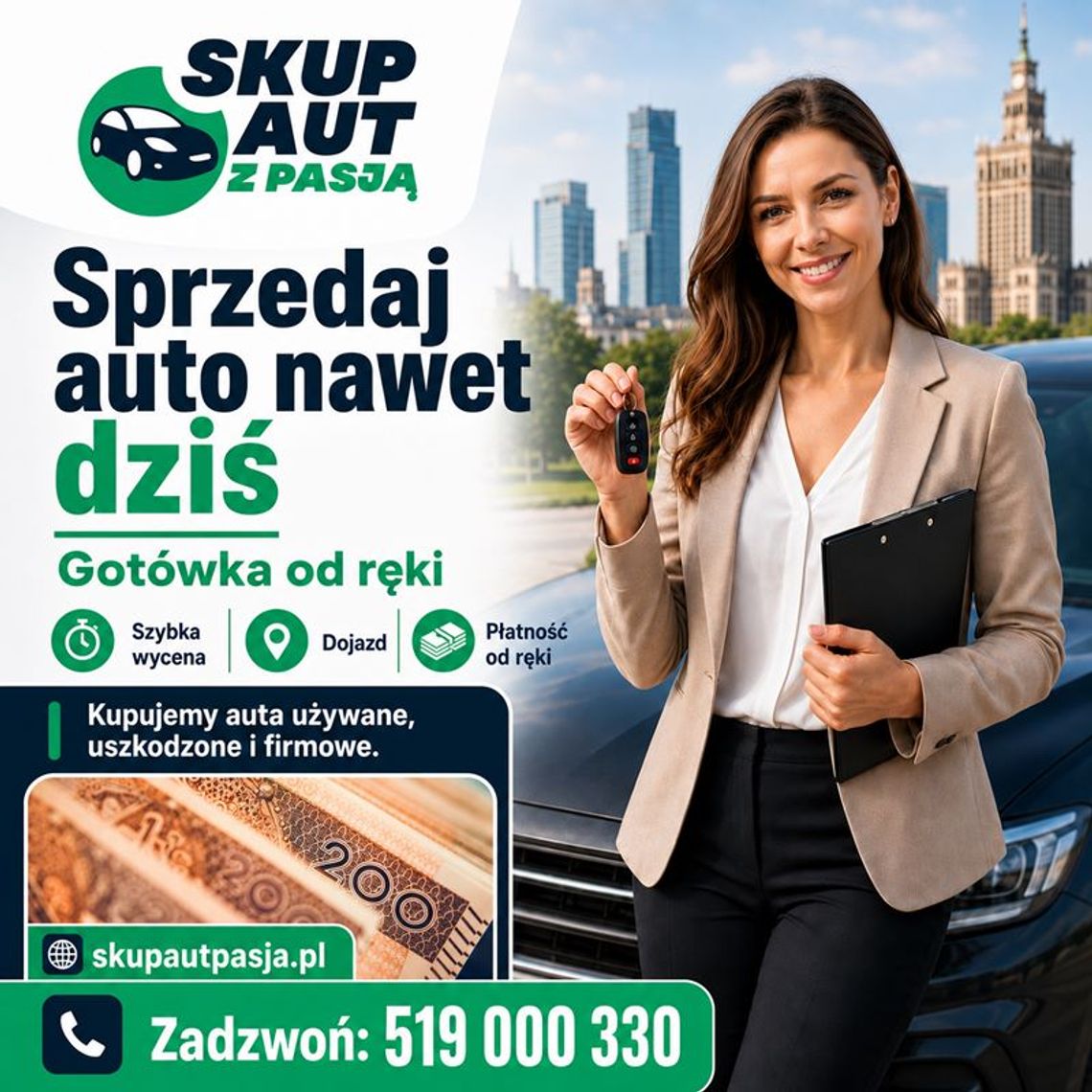 Kupię samochód używany, uszkodzony, powypadkowy - szybka transakcja