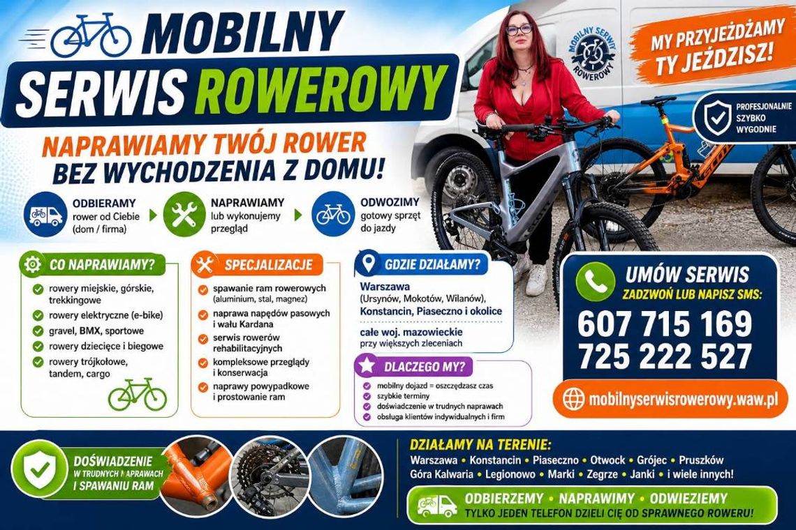 Mobilny serwis rowerowy Warszawa i Konstancin - naprawa, spawanie ram, rowery elektryczne Mobilny serwis rowerowy Warszawa i Konstancin - naprawa, spawanie ram, rowery elektryczne