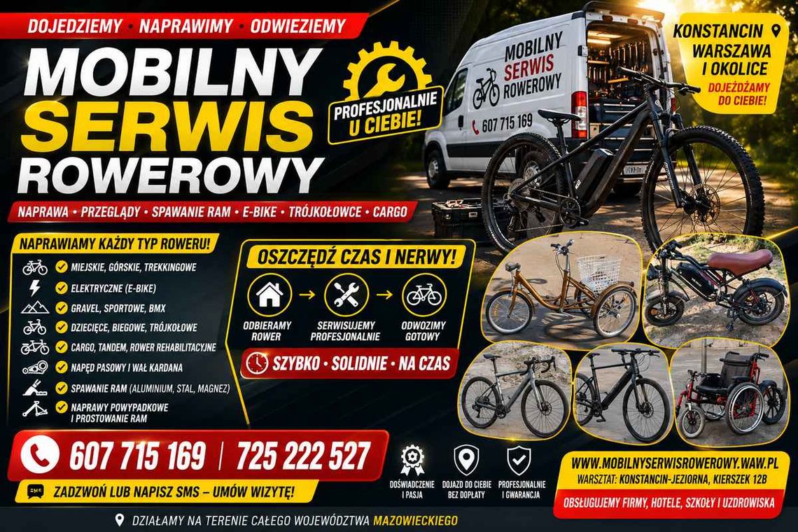 Serwis Mobilny Rowery Trójkołowe Cargo MTB Gravel Naprawa, Spawanie,Mazowieckie