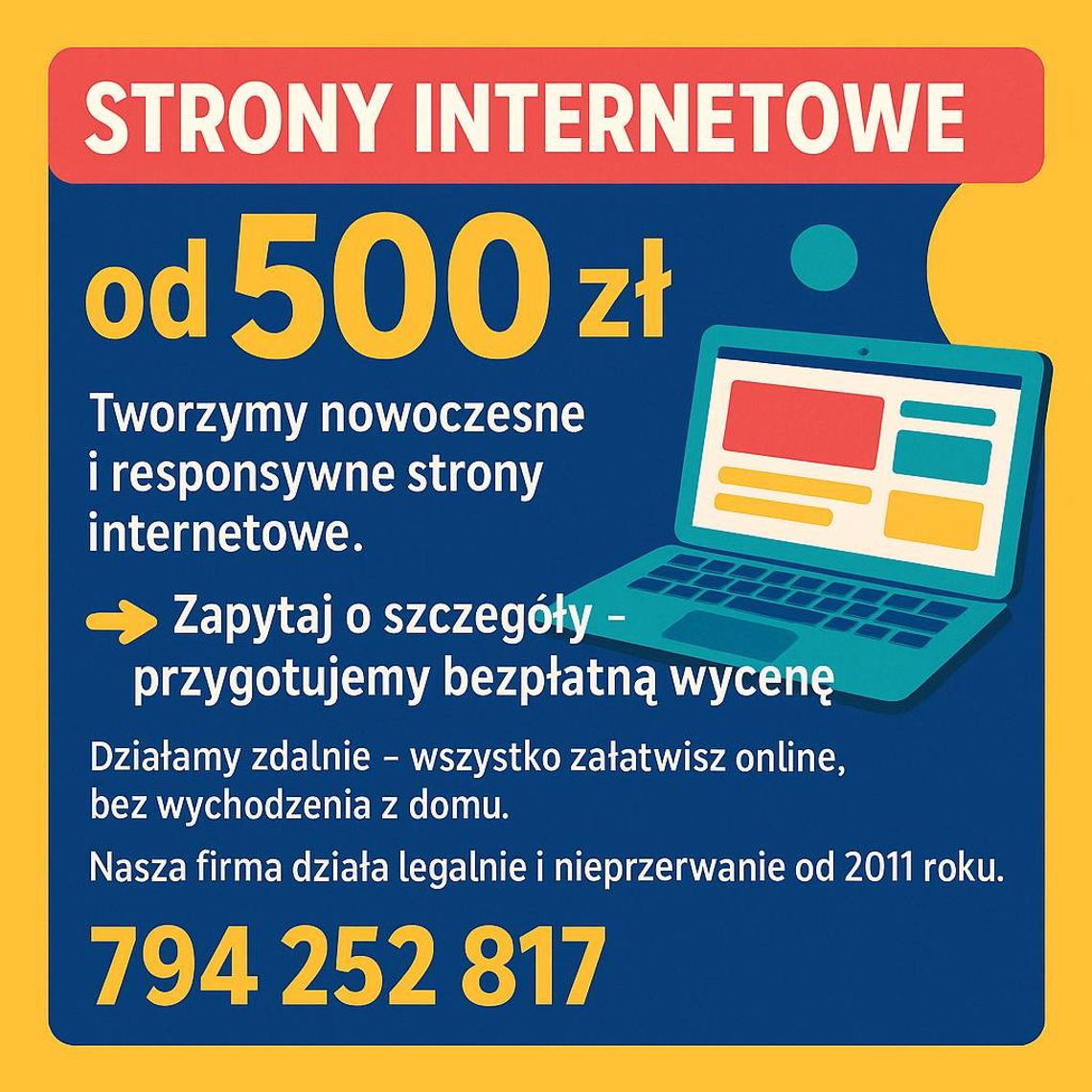 Strona internetowa za 500 zł - idealne rozwiązanie na start! Gotowa nawet w kilka dni!