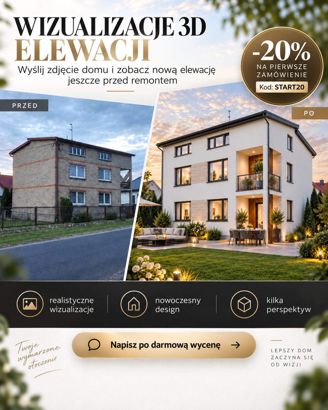 Tworzenie wizualizacji 3D elewacji i ogrodów