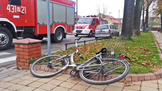 Wypadek z udziałem rowerzysty