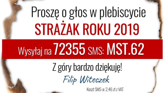 Filip Witeczek z Pacyny walczy o tytuł Strażaka Roku