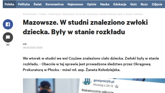 Dziś odbędzie się sekcja zwłok dziecka