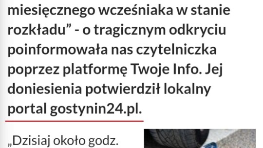 Dziś odbędzie się sekcja zwłok dziecka