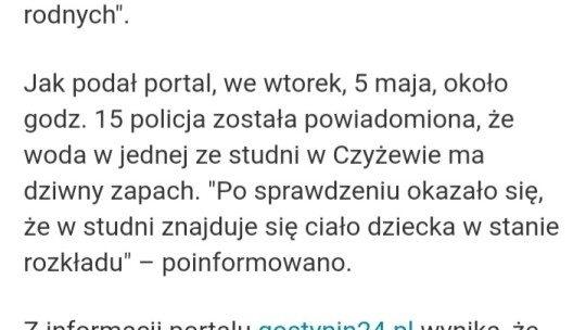 Dziś odbędzie się sekcja zwłok dziecka