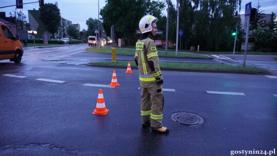 Ulewa nad Gostyninem. Zablokowana mała obwodnica